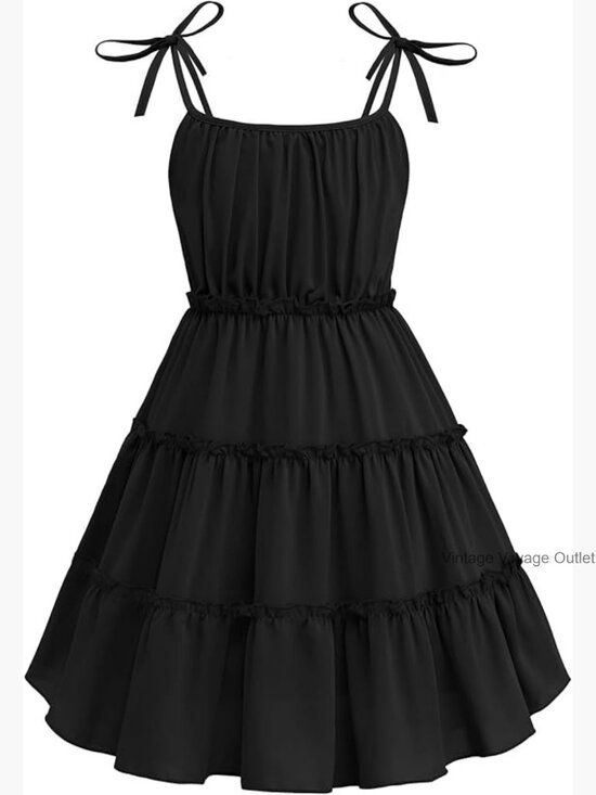 Other - Girls Tiered Ruffle Cami Sundress Midi Summer Dress Spaghetti Strap